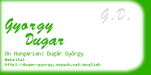 gyorgy dugar business card